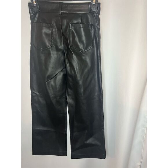 ZARA Women's High-Waist Cropped Pants Black Size 10 Casual - Picture 4 of 8